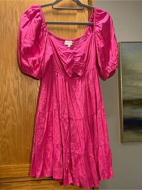 Proud Poppy Bright‎ Pink Smocked Neck Blouse